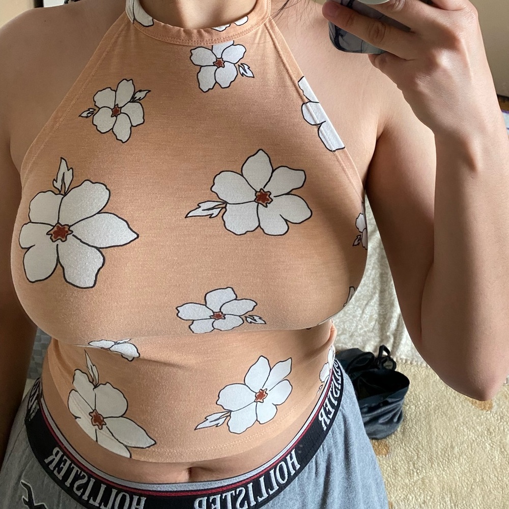 Forever 21 Rib-knit Crop Halter Top